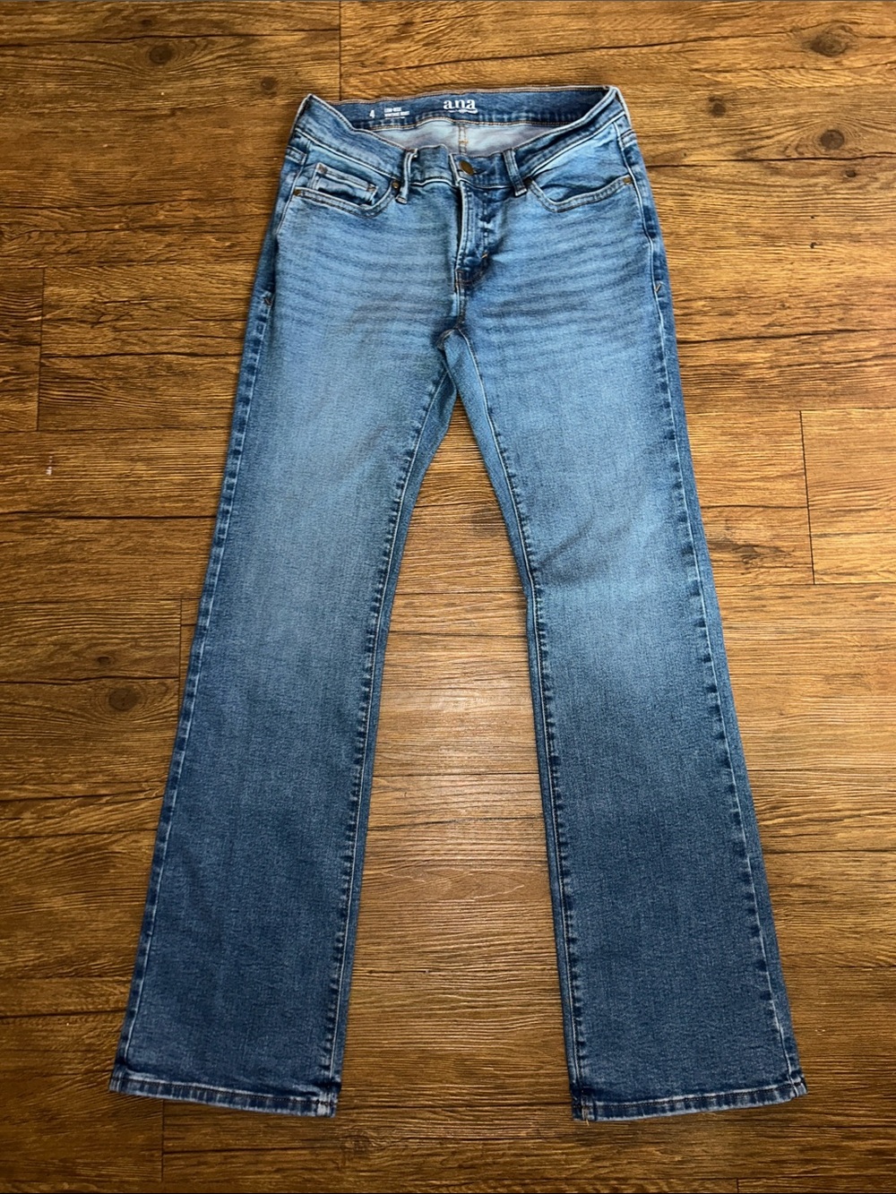 a.n.a Women's Light Blue Lowrise Vintage Boot Jeans - Classic Stretch Denim